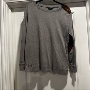 Women’s Ralph Lauren Longsleeve Shirt With Brown Suede Elbow Patches Size 1X